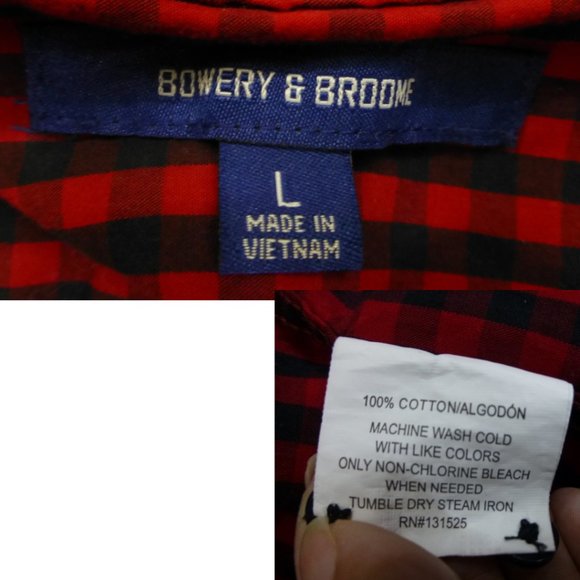 Bowery & Brooke Red and Black Long Sleeve, Button-Up Shirt - Picture 3 of 9